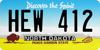 ND license plate HEW412