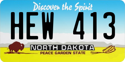 ND license plate HEW413