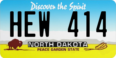 ND license plate HEW414