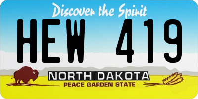 ND license plate HEW419