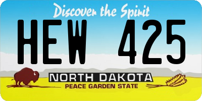 ND license plate HEW425