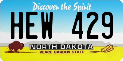 ND license plate HEW429