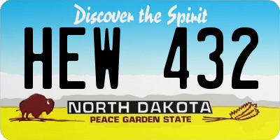 ND license plate HEW432