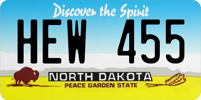 ND license plate HEW455