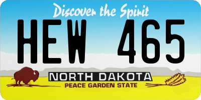 ND license plate HEW465