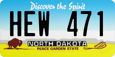 ND license plate HEW471