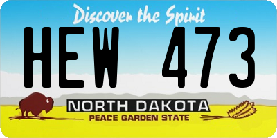 ND license plate HEW473