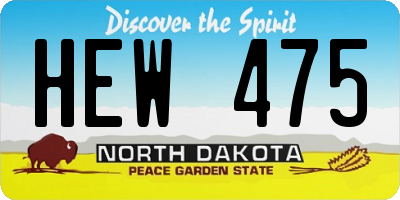 ND license plate HEW475