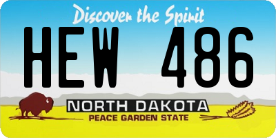 ND license plate HEW486