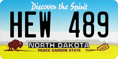 ND license plate HEW489