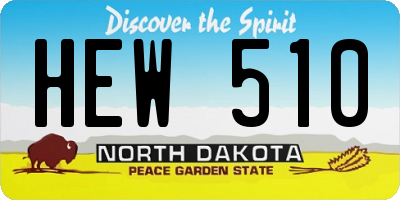 ND license plate HEW510