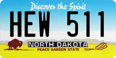 ND license plate HEW511