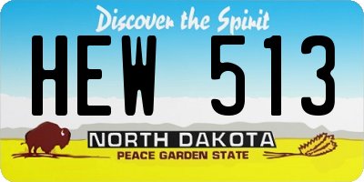 ND license plate HEW513