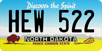 ND license plate HEW522