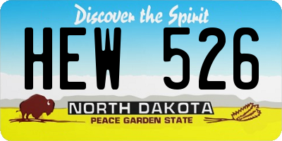 ND license plate HEW526