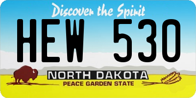 ND license plate HEW530