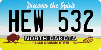 ND license plate HEW532