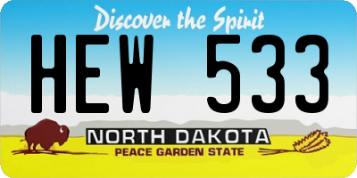 ND license plate HEW533
