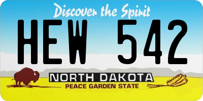 ND license plate HEW542