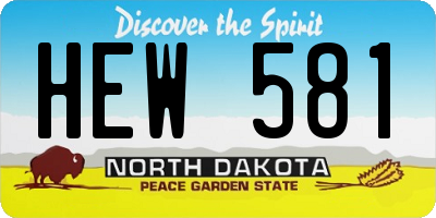 ND license plate HEW581