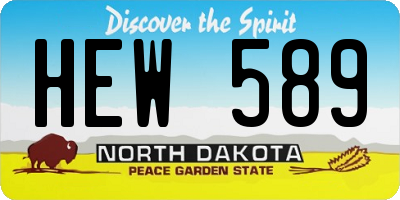 ND license plate HEW589