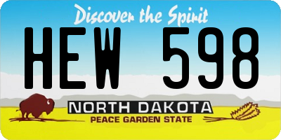 ND license plate HEW598