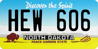 ND license plate HEW606