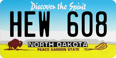 ND license plate HEW608