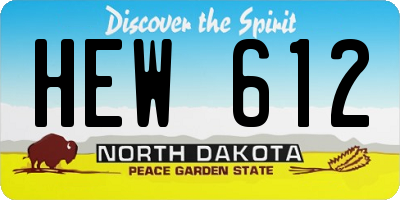 ND license plate HEW612