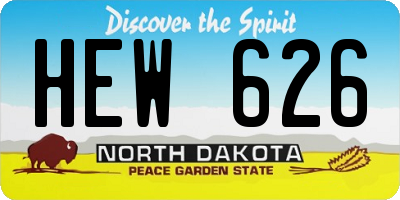 ND license plate HEW626