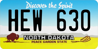 ND license plate HEW630