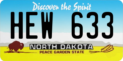 ND license plate HEW633