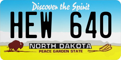 ND license plate HEW640