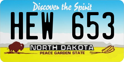 ND license plate HEW653
