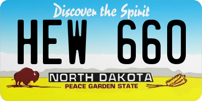 ND license plate HEW660
