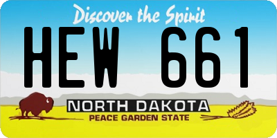 ND license plate HEW661