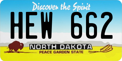 ND license plate HEW662