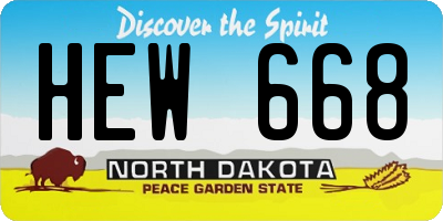 ND license plate HEW668