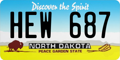 ND license plate HEW687