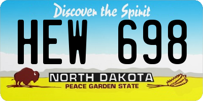 ND license plate HEW698