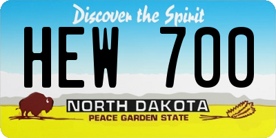 ND license plate HEW700