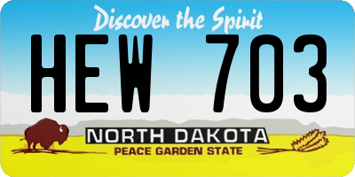 ND license plate HEW703