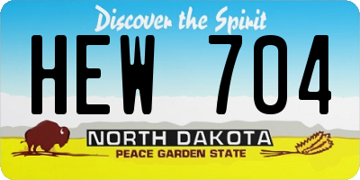 ND license plate HEW704