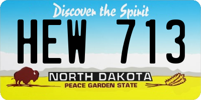 ND license plate HEW713
