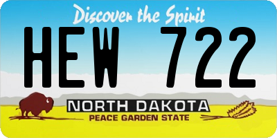 ND license plate HEW722