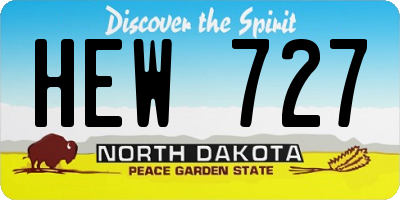 ND license plate HEW727
