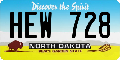ND license plate HEW728