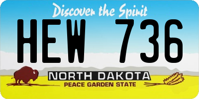 ND license plate HEW736