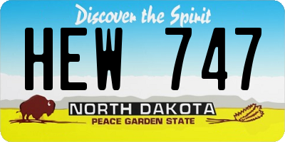 ND license plate HEW747