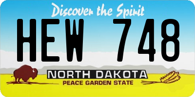 ND license plate HEW748